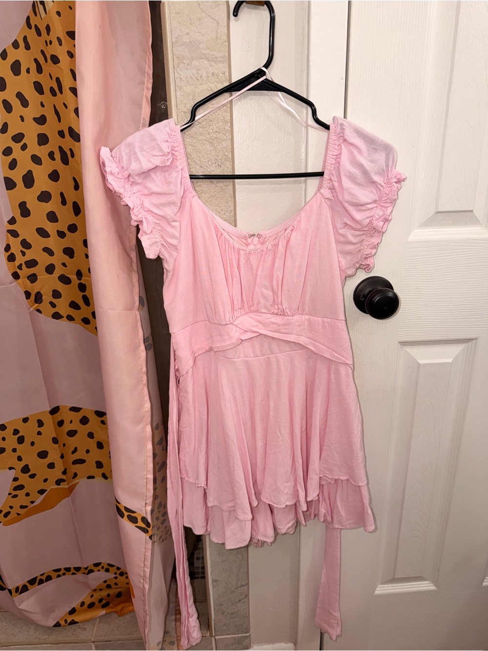 Altar'd State Pink Ruffle Mini Dress